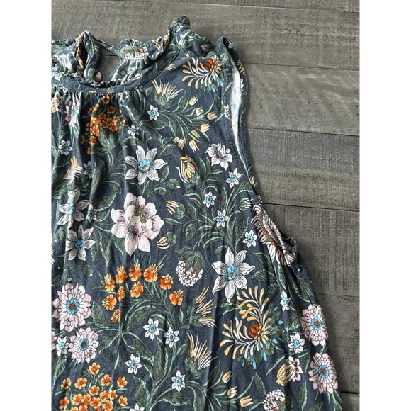 Loft women's Green floral sleeveless blouse Size XL - Picture 4 of 10